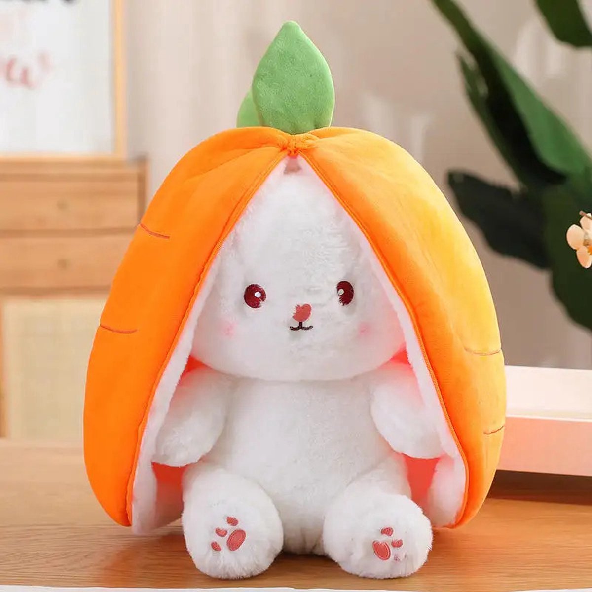 Konijn Pluche - Konijn met rits - Knuffel - Kawaii - 30cm